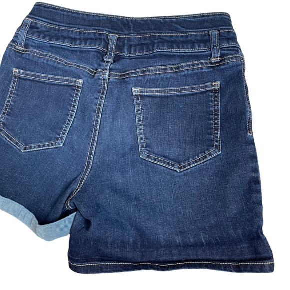 Girls Cherokee High Rise Jean Shorts Roll Up Hem Double Button Adjustable Denim - Picture 6 of 7